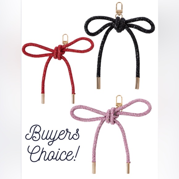 Accessories - Large Rhinestone Bow Bag Charm / Keychain Accessory - Choose 1